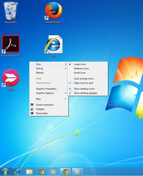 How To Reduceincrease The Size Of Desktop Icons In Windows 7