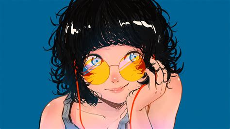 Cute Anime Girl Short Hair With K H Wallpaper Pc Desktop