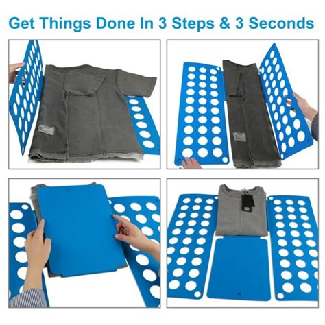 Lazy Clothes Folding Board T Shirt Folder Laundry Rack Organizer Blue