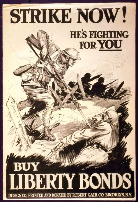 Wwi Propaganda Poster World War 1 Soldier About To Bayonet German In