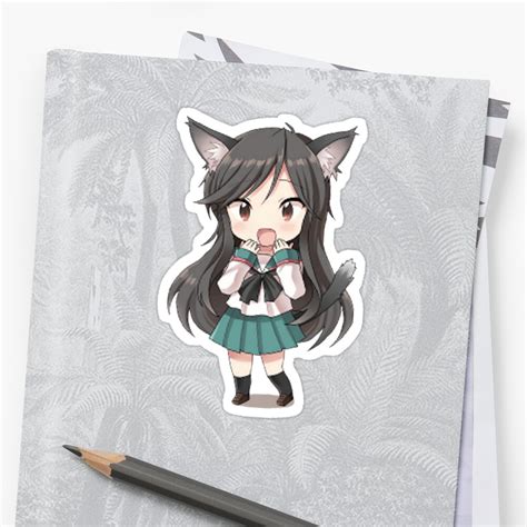 Anime Cat Girl Chibi Sticker By Xithyll Redbubble