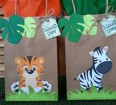 Favor Bags To Jungle Safari Themed Party Jungle Animals Etsy Ireland