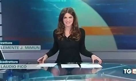 Italian Tv Presenter Accidentally Flashes Underwear Behind A Glass Desk