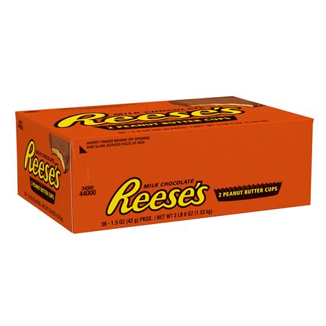 Reeses Peanut Butter Cups Standard Bar Box 15 Oz Pack Of 36