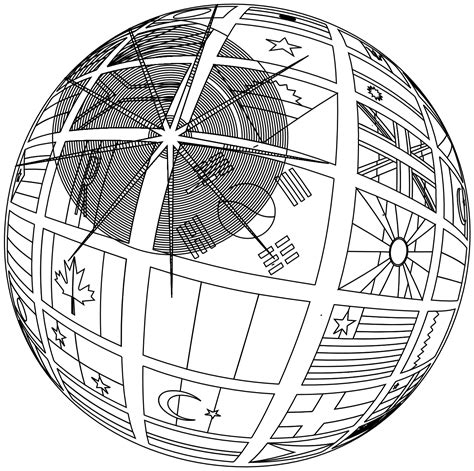 Globe Line Art
