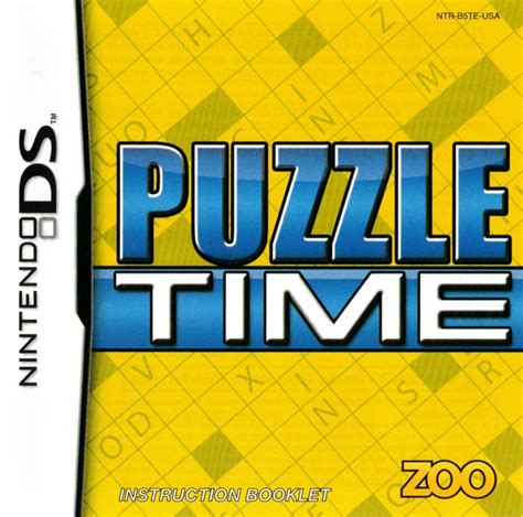 Puzzle Time 2010 Nintendo Ds Box Cover Art Mobygames