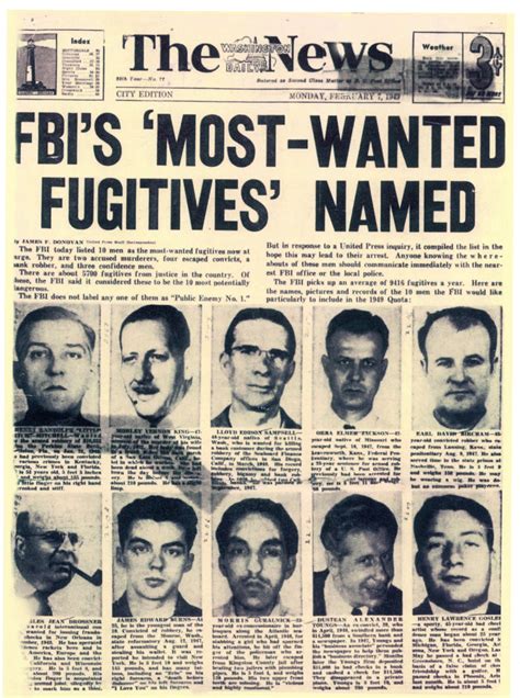 Paul Davis On Crime FBI Top Ten Most Wanted Wanted Fugitive List Turns