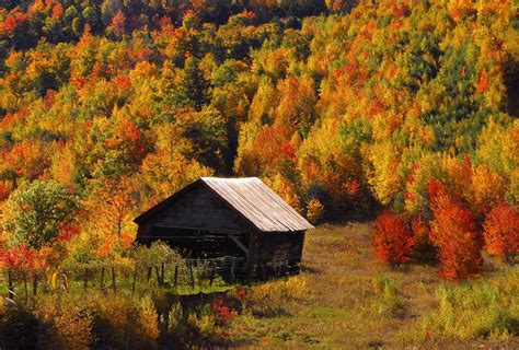 Old Autumn Barn New England Today
