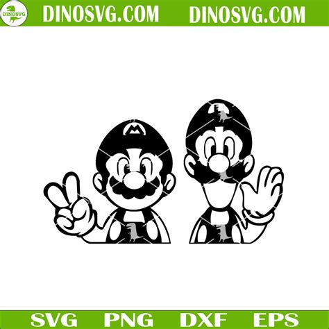 Mario And Luigi Svg Mario Bros Svg Cutting Files Dinosvg