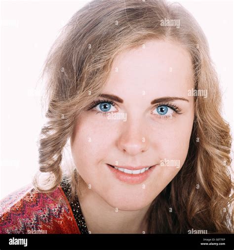 Young Woman Big Blue Eyes Attractive Portrait Close Up Close Up Hi Res