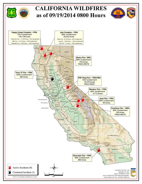 9 19 14 California Wildfire Map 
