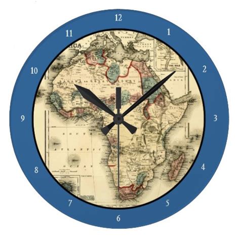 Viintage 1874 Map Of Africa Antique African Print Large Clock Zazzle