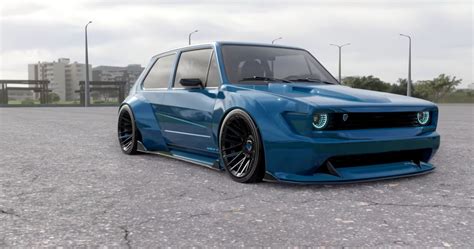 This Volkswagen Golf 1 R500 Gets Serious With A Widebody Kit In Rendering