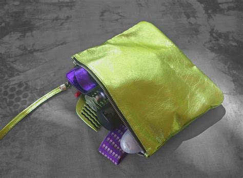 Metallic Lime Green Leather Wristlet Lime Green Leather Etsy