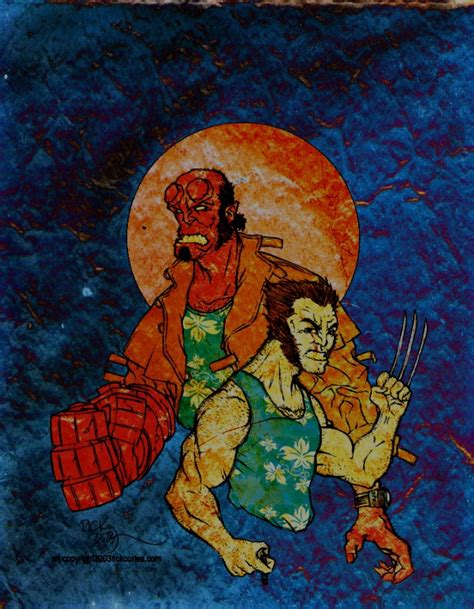 Hellboy And Wolverine By Rick Cortes And Zabalou In Joulie Vincents