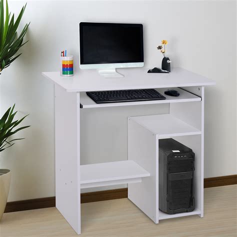 Computer Table With Keyboard Drawer Middlebrook Designs 48 Inch White