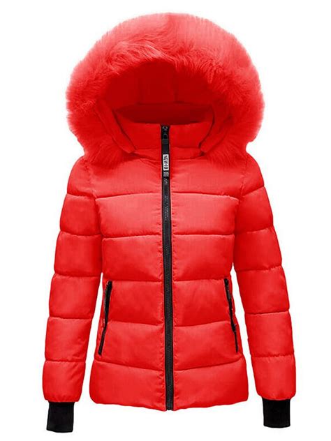 Wakaa Womens Thick Winter Coat Quilted Puffer Jacket With Removable