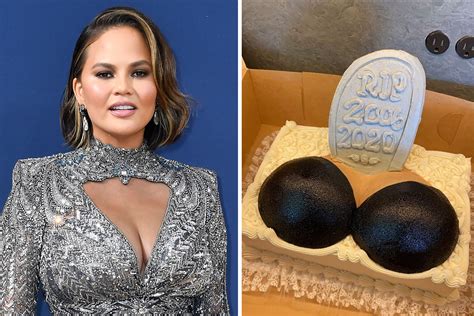 Chrissy Teigen Celebrates Breast Implant Removal With Rip Boob Cake