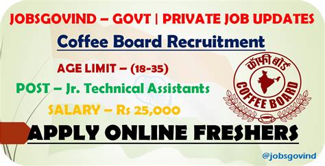 Coffee Board Recruitment 2022 For Junior Technical Assistants Apply