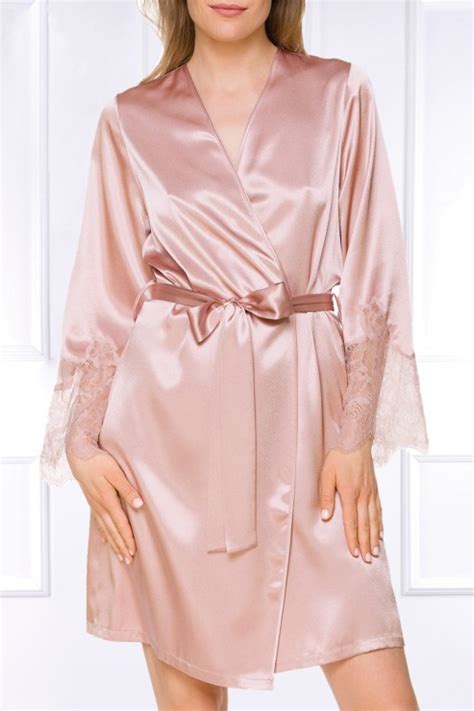 Coemi Federica Satin Robe Satin Kimono Powder Oleandacom