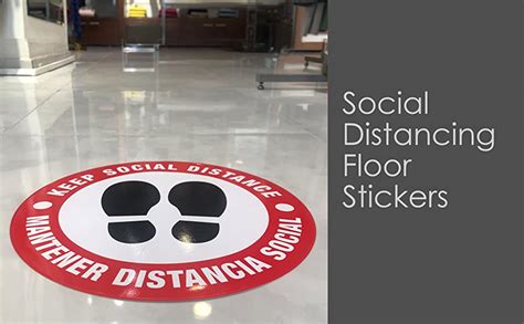 Social Distancing Floor Decals Bilingual English