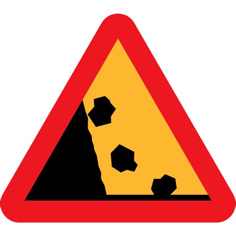 Falling Rocks Vector Road Sign Free Svg