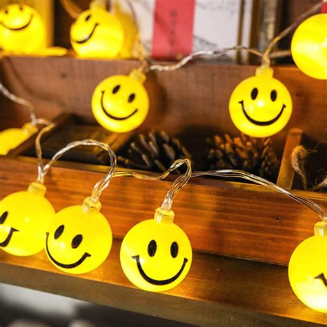 Indoor 46m Yellow Smiley Face Usb Led String Light Home Decor Etsy