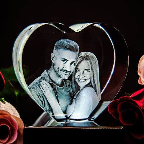 3d Crystal Heart Photo Engraved Glass 3d Laser Ts