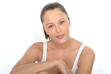 Happy Beautiful Natural Relaxed Young Woman Portrait Stock Image