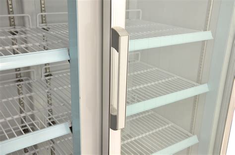 49 inch 2 door glass door freezer with 29 cu ft capacity white omcan