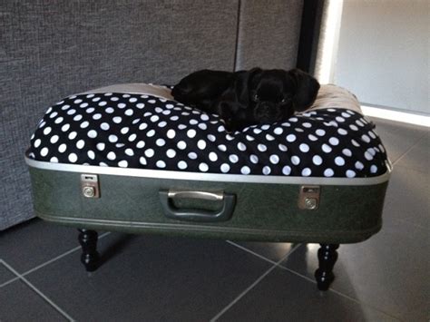 Suitcase Dog Bed With Wooden Legs Decoist
