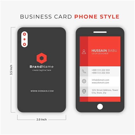 Premium Vector Business Card Smart Mobile Phone Style