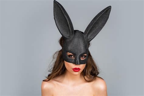 Premium Photo Bunny Woman Beautiful Naked Girl In Fashion Bunny Mask
