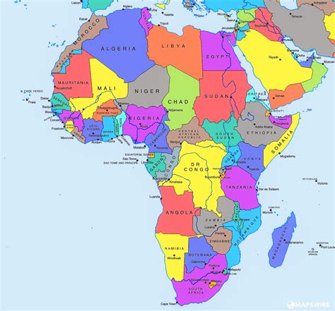 Africa Mapa Politico Blanco