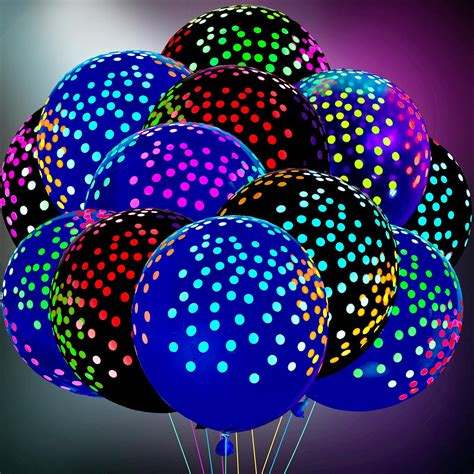 Buy 50 Pieces Blacklight Party Balloons 12 Inch Black Light Fluorescent Mini Polka Dots Balloons