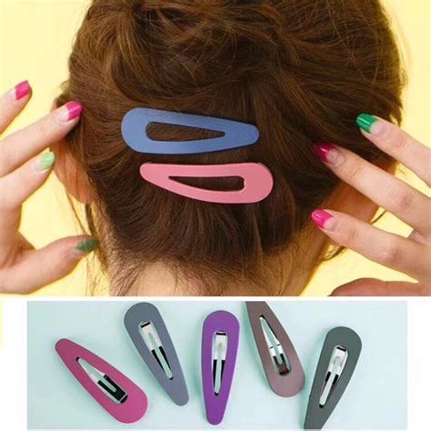 10 pcs pack solid neutral color plastic hair clips girls hairpins women barrettes headwear