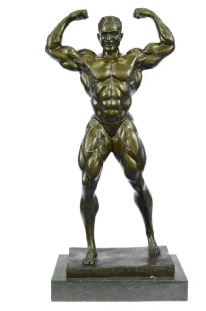 Bronze Statue Male Nude Gay Interest Bodybuilder Muscular Art Deco Figurine Picclick