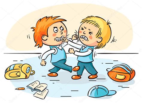 Two Schoolboys Are Fighting — Stock Vector © Katerinadav 54060583