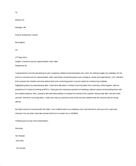 Free 28 Sample Customer Service Cover Letter Templates In Ms Word Pdf