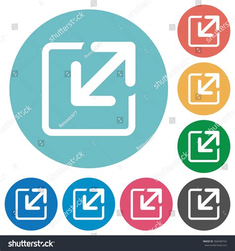 Download Flat Resize Icon Set On Round Color Background. Stock ...