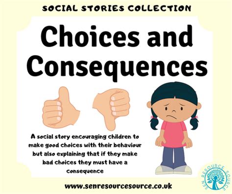 Choices And Consequences Social Story Sen Resource Source