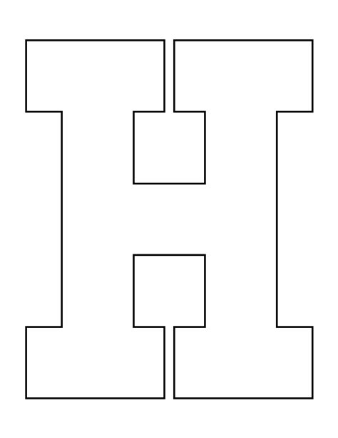 Printable Letter H Template