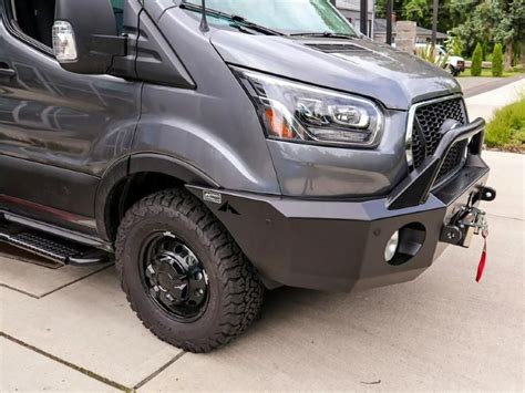 Aluminess Transit Front Winch Bumper With Bull Bar For Ford Transit
