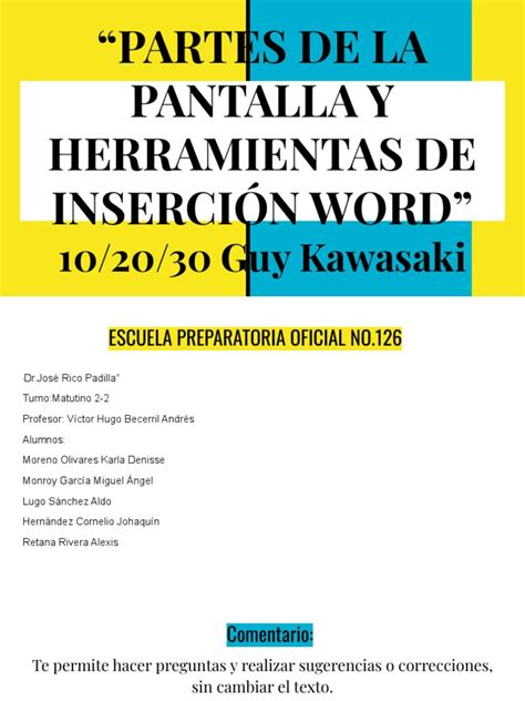 Partes De La Pantalla De Word Pdf Informática