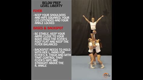 Below Prep Level Liberty Instructional Video Cheerleading Group Stunt