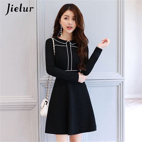 Elegant Korean Black Dress Juwitala