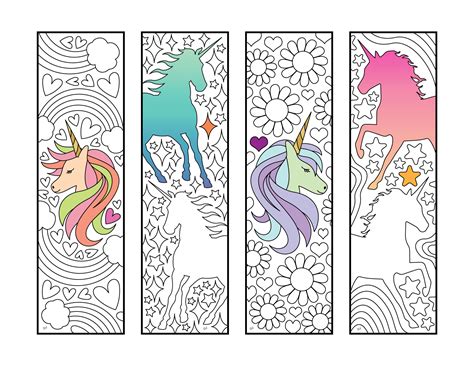 Printable Unicorn Bookmarks Printable Word Searches