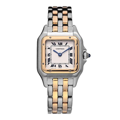 Cartier Stainless Steel 18k Yellow Gold 22mm Small Panthere Quartz