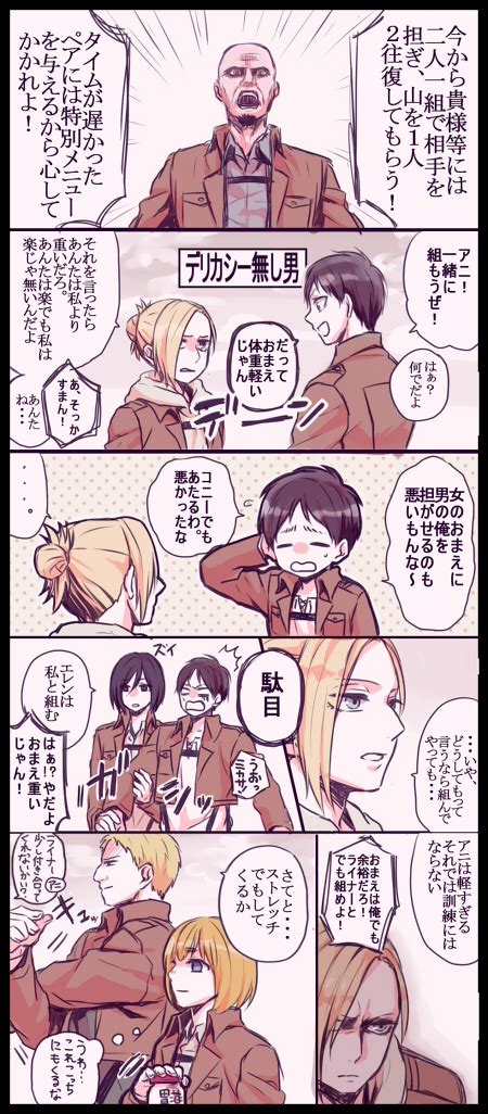 Mikasa Ackerman Eren Yeager Reiner Braun Armin Arlert Annie