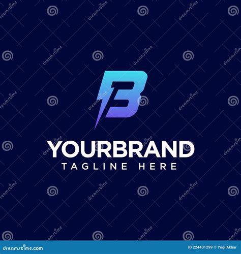 Letter B Flash Vector Logo Template This Font With Thunder Symbol